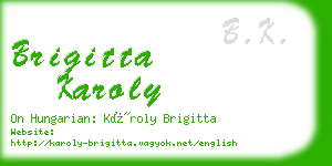 brigitta karoly business card